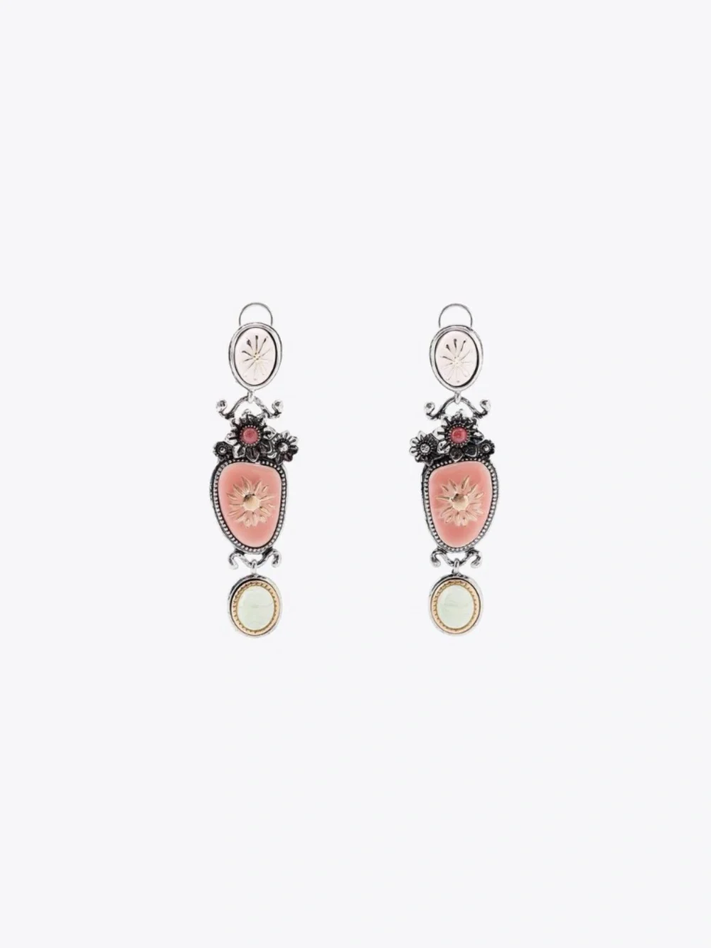 NWT Zara Flower and Stone Earrings